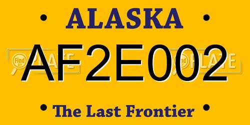 AF2E002 Alaska License Plate