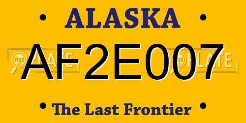 AF2E007 Alaska License Plate