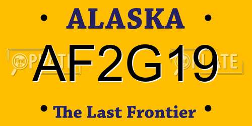 AF2G19 Alaska License Plate