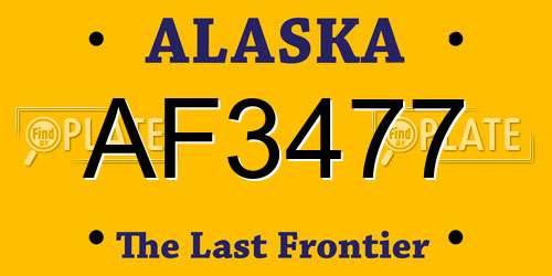 AF3477 Alaska License Plate