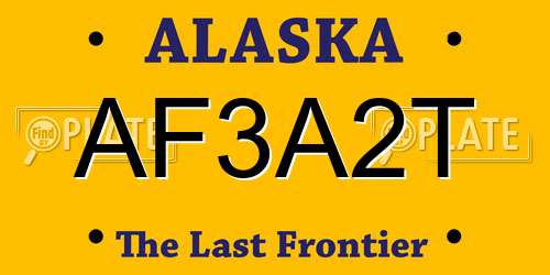 AF3A2T Alaska License Plate