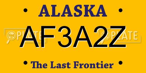 AF3A2Z Alaska License Plate