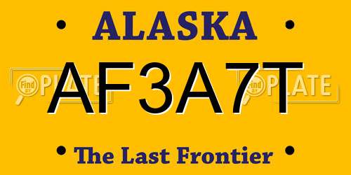 AF3A7T Alaska License Plate