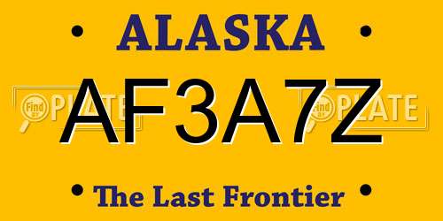 AF3A7Z Alaska License Plate