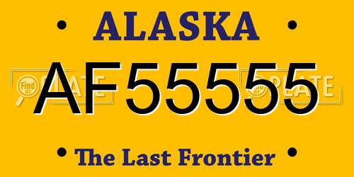 AF55555 Alaska License Plate