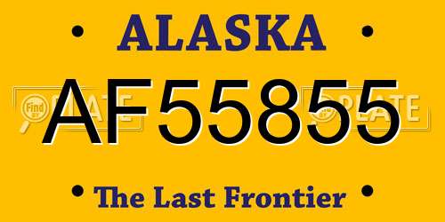 AF55855 Alaska License Plate