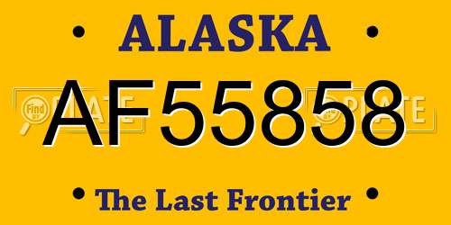 AF55858 Alaska License Plate
