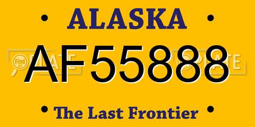 AF55888 Alaska License Plate