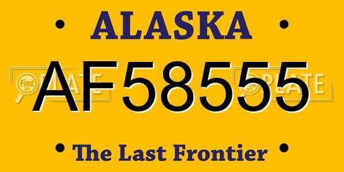 AF58555 Alaska License Plate