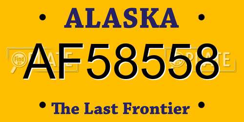 AF58558 Alaska License Plate
