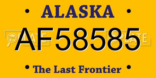 AF58585 Alaska License Plate