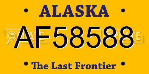 AF58588 Alaska License Plate