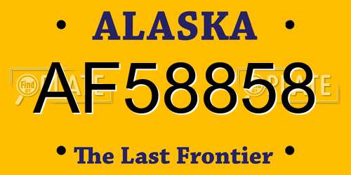 AF58858 Alaska License Plate