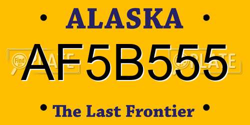 AF5B555 Alaska License Plate