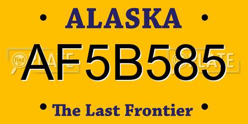 AF5B585 Alaska License Plate