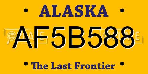 AF5B588 Alaska License Plate