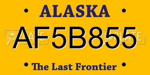 AF5B855 Alaska License Plate