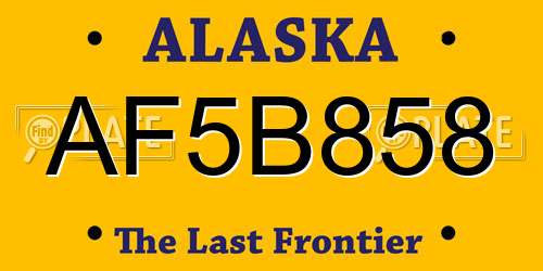 AF5B858 Alaska License Plate