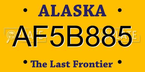 AF5B885 Alaska License Plate