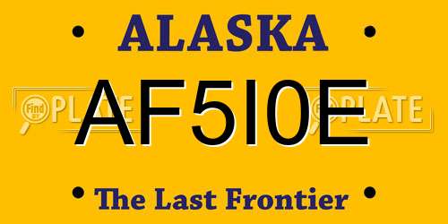AF5I0E Alaska License Plate