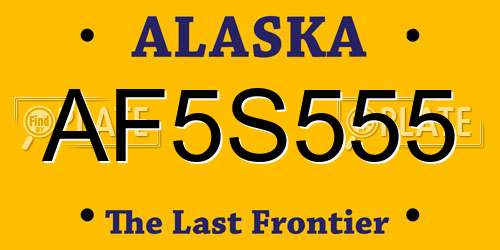 AF5S555 Alaska License Plate