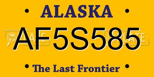 AF5S585 Alaska License Plate