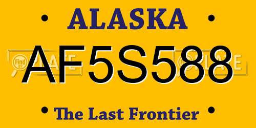 AF5S588 Alaska License Plate