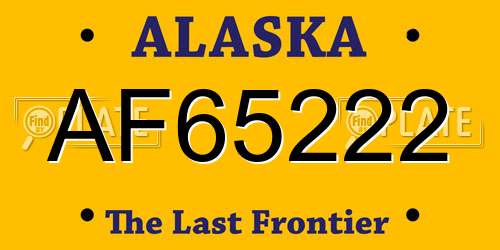 AF65222 Alaska License Plate