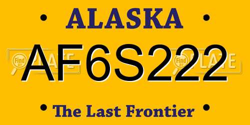 AF6S222 Alaska License Plate