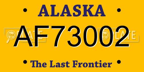 AF73002 Alaska License Plate