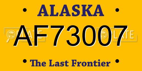 AF73007 Alaska License Plate