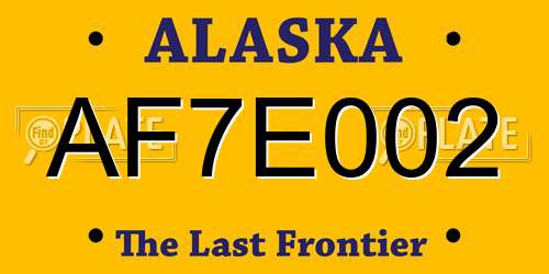 AF7E002 Alaska License Plate