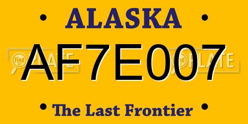 AF7E007 Alaska License Plate
