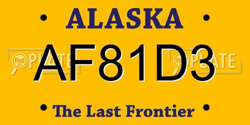 AF81D3 Alaska License Plate