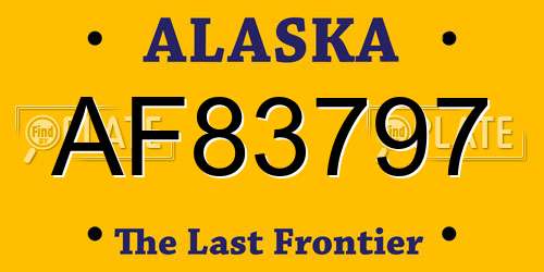 AF83797 Alaska License Plate