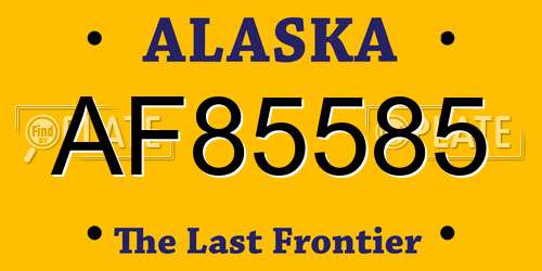 AF85585 Alaska License Plate