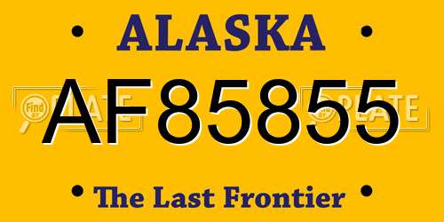 AF85855 Alaska License Plate