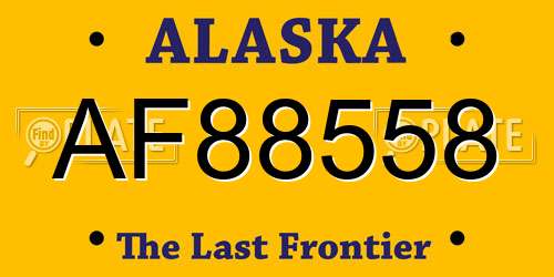 AF88558 Alaska License Plate