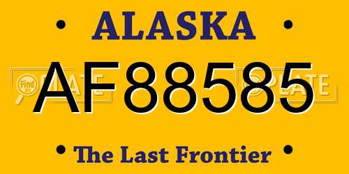 AF88585 Alaska License Plate