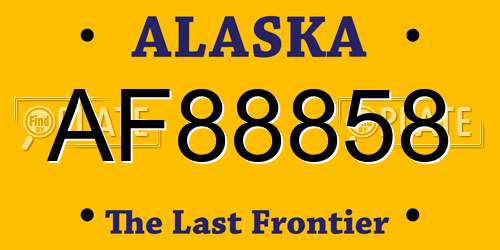 AF88858 Alaska License Plate
