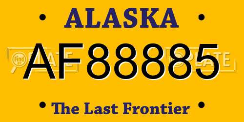 AF88885 Alaska License Plate