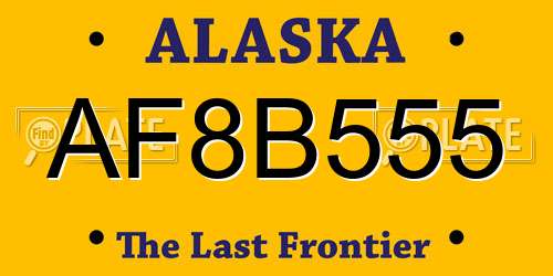 AF8B555 Alaska License Plate