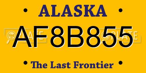 AF8B855 Alaska License Plate