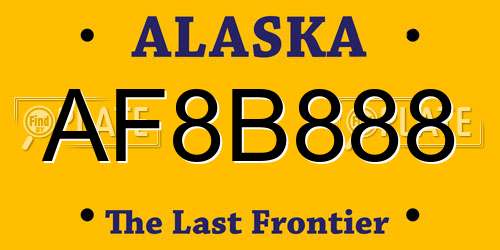 AF8B888 Alaska License Plate