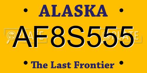 AF8S555 Alaska License Plate