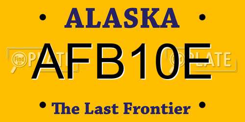 AFB10E Alaska License Plate