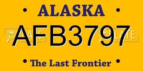 AFB3797 Alaska License Plate