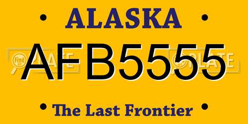 AFB5555 Alaska License Plate