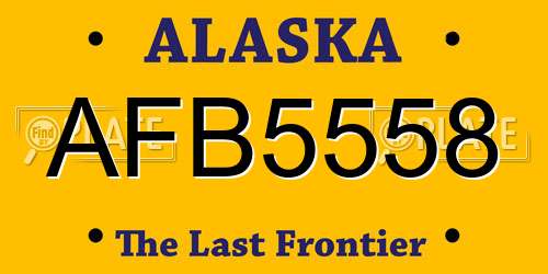 AFB5558 Alaska License Plate