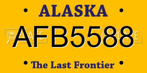 AFB5588 Alaska License Plate